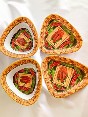 Chili Pepper Melamine Appetizer and Snack Set